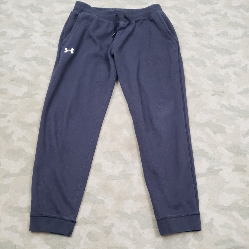 Under Armour Jogger‎ Pants Mens XL Blue Loose Hustle Fleece Pockets Drawstring